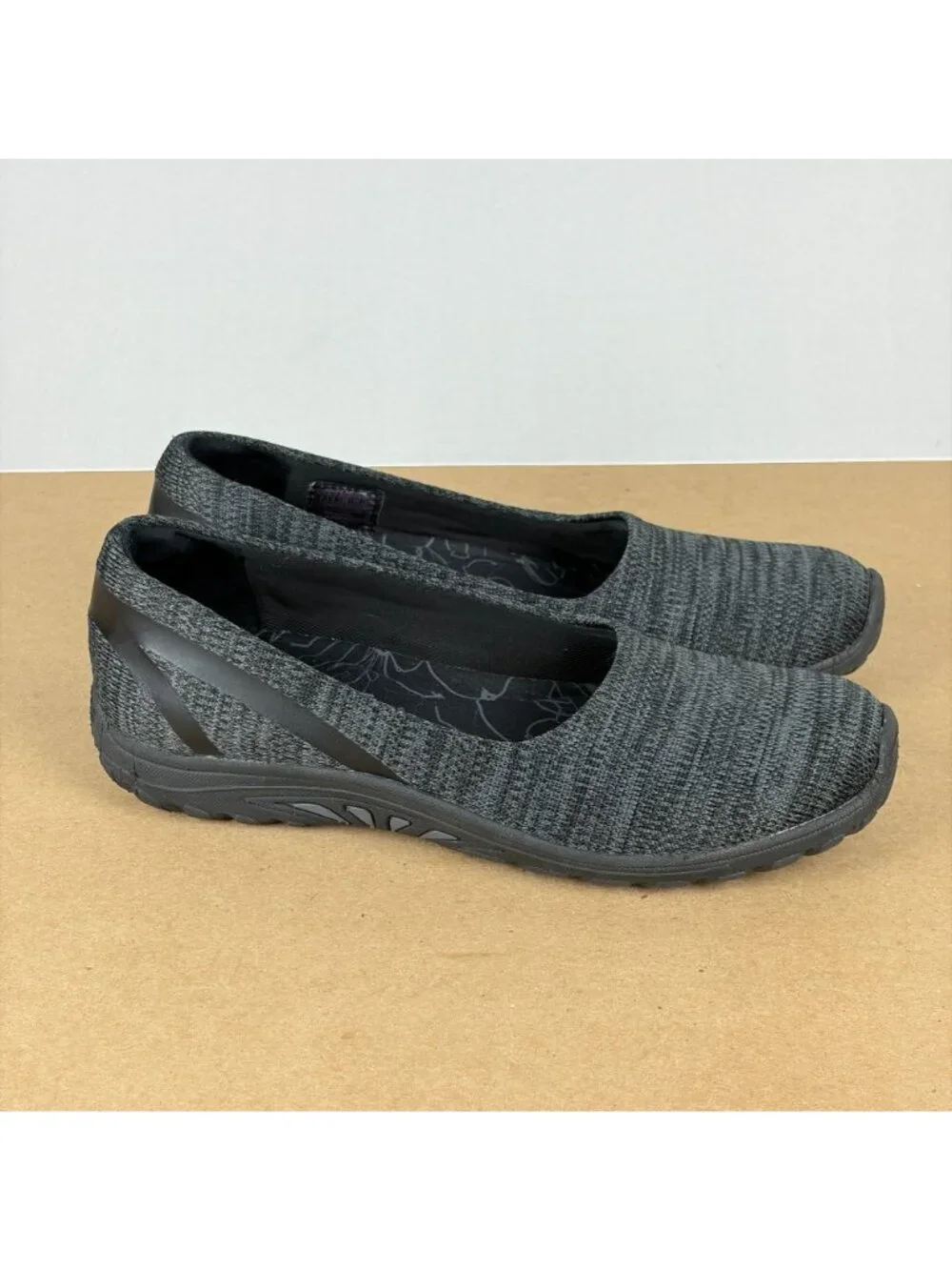 Skechers Relaxed Fit Reggae Fest Casual Shoes Womens 8 Black Heathered Knit